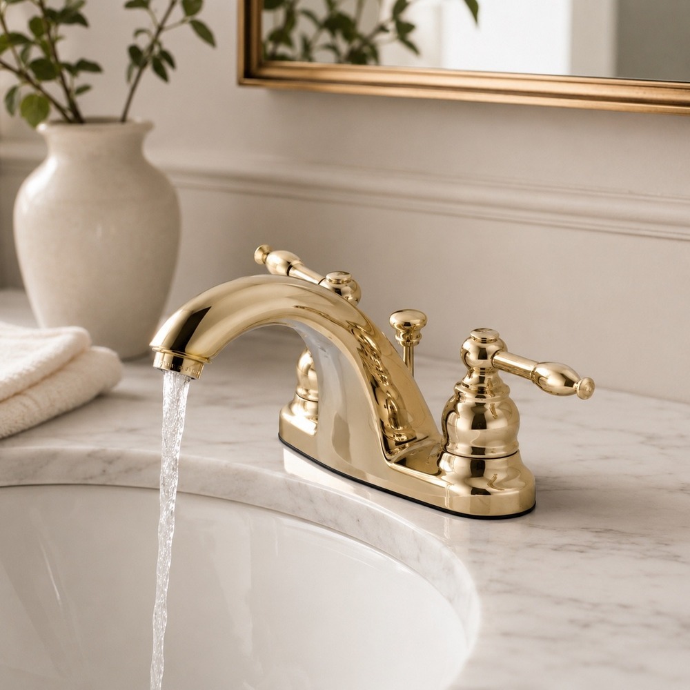 Kingston Brass KB7642KL Kaiser 4 Inch Centerset Bathroom Faucet Polished Brass